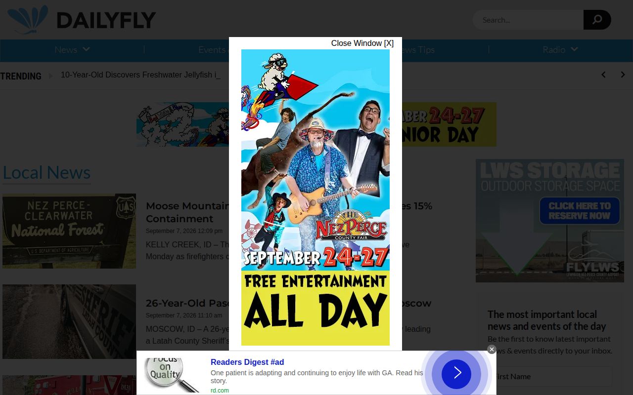 Dailyfly local news archive covering Nez Perce area events